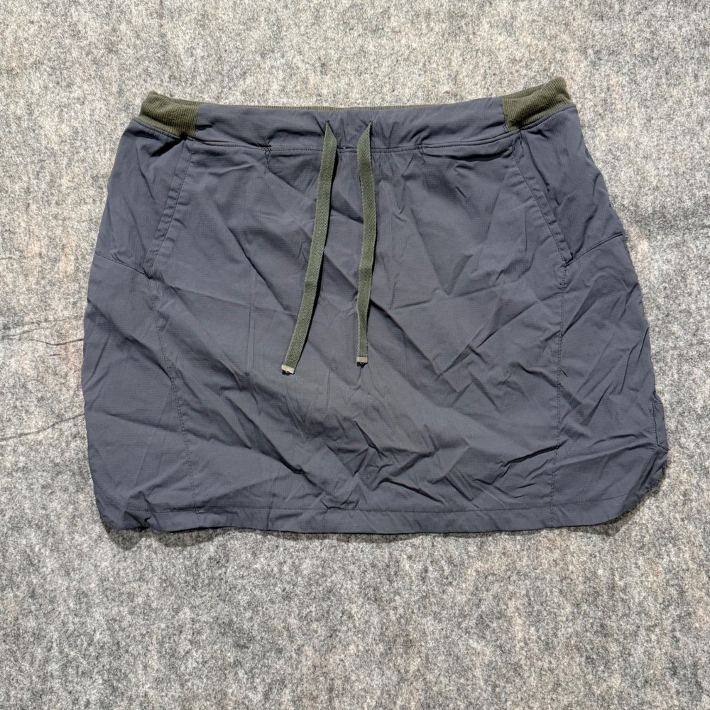 Te Verde Women Gray Hiking Athletic Skort Large Drawstring Waist Casual Outdoor